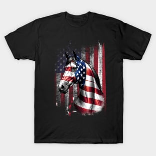 American Flag Horse T-Shirt